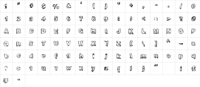 FourthDimension Regular  glyph index