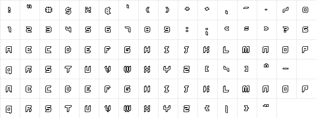 Pizza Put Regular  glyph index