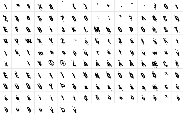 FZ WACKY 31 LEFTY Normal  glyph index