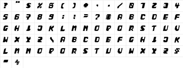 bad fag Regular  glyph index