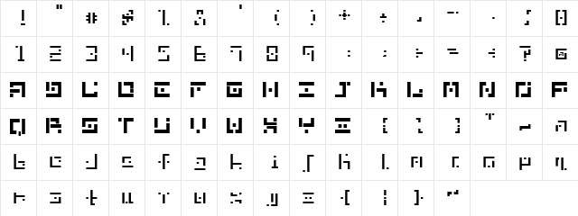 DBE-Nitrogen Regular  glyph index