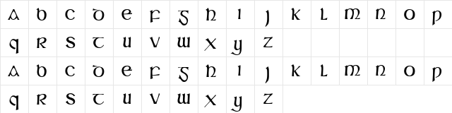 Boogie Regular  glyph index