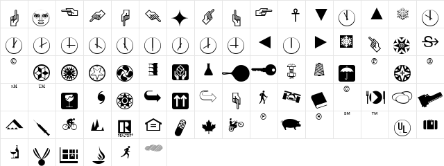 PIXymbolsDingbats Medium Italic  glyph index