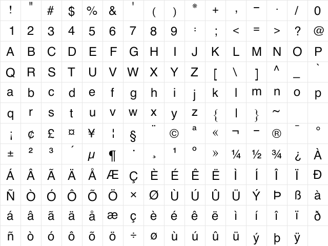 XB Riyaz Regular  glyph index