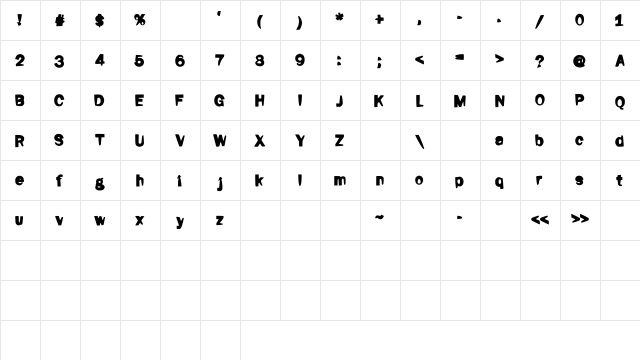 Fati Medium  glyph index