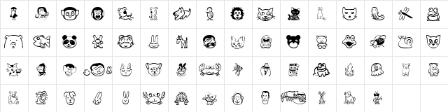 SakabeAnimal01 Regular  glyph index