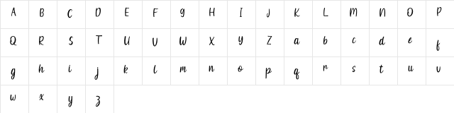 HeyYours Regular  glyph index