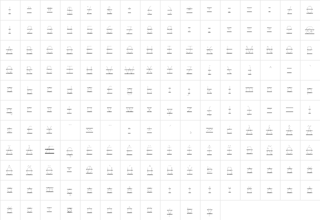 KG Primary Dots Lined Alt Regular  glyph index