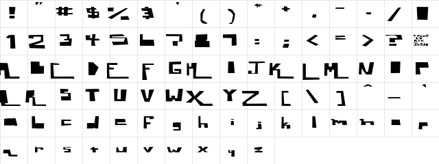 Sassmouth Thick Regular  glyph index