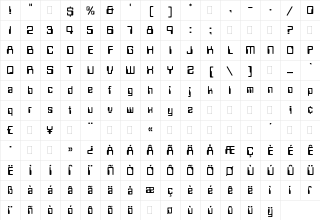 Data Seventy Plain  glyph index