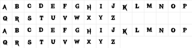 Black Dahlia Regular  glyph index