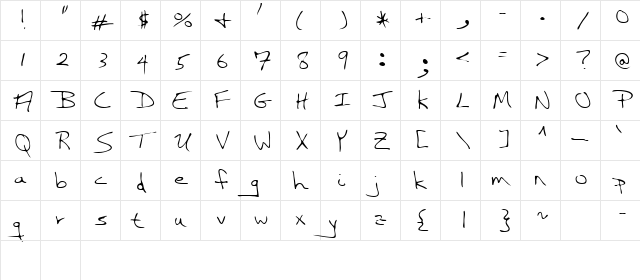 Nass Regular  glyph index