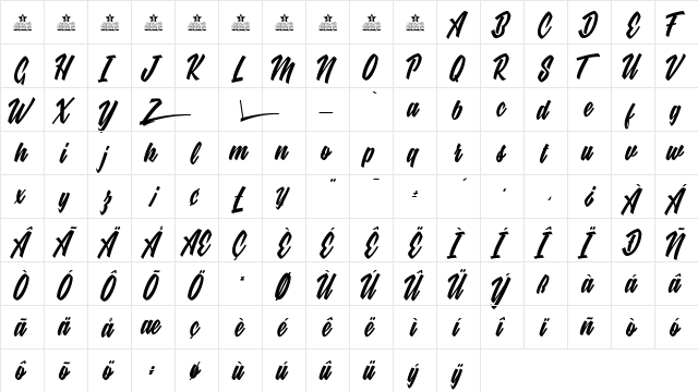 Ebony Eyes Personal Use Regular  glyph index