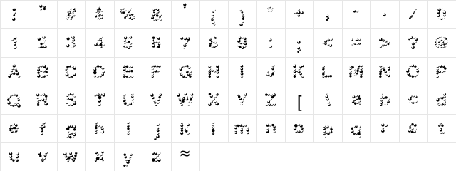 FD Funky Dots Regular  glyph index