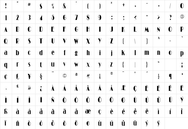 OranCond Normal  glyph index