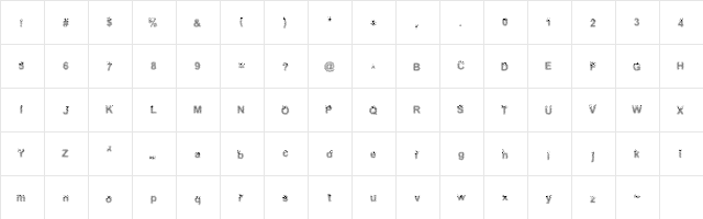 Half Tone Arial Normal  glyph index
