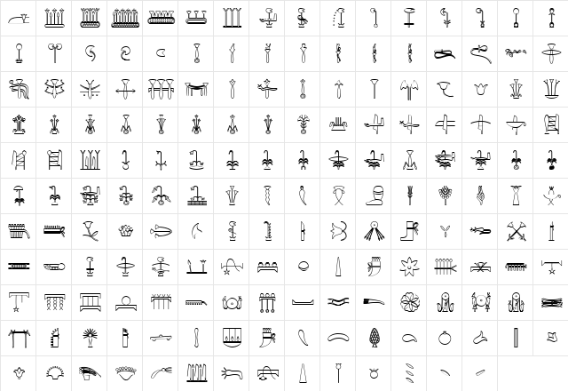 GlyphExtLibL Medium  glyph index