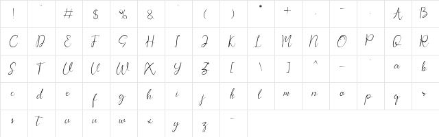 Dealega Regular  glyph index