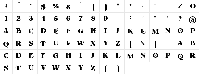 Forest Regular  glyph index