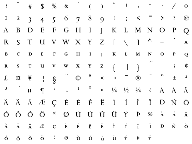 FelicitySmc Regular  glyph index