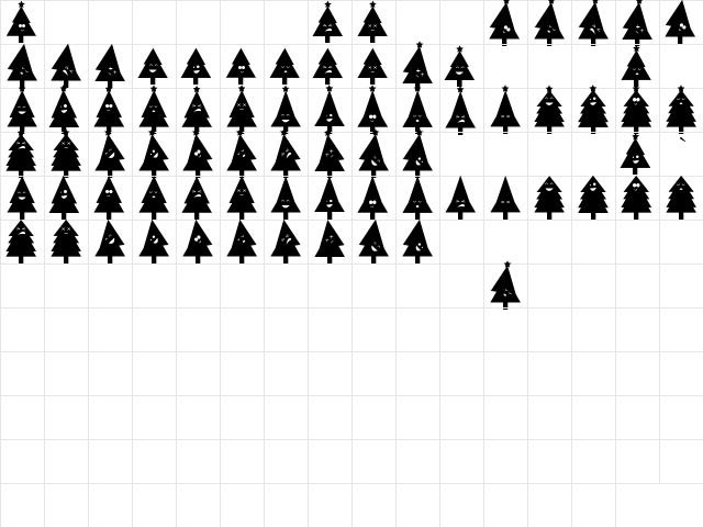 oh christmas ding Regular  glyph index