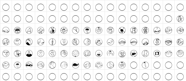 WaPicts Regular  glyph index