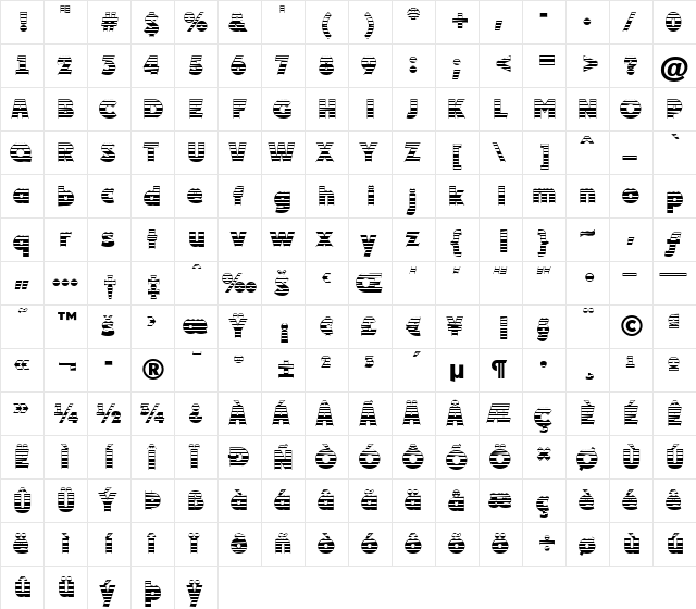a_PlakatMr Regular  glyph index