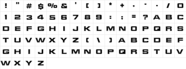 FinalFrontierShipside Regular  glyph index