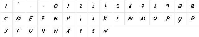 escudillers Regular  glyph index