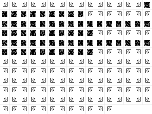 AlphaBloc Corde  glyph index