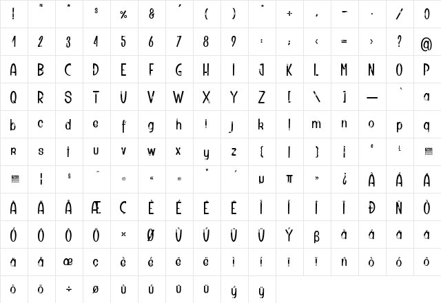 Klaxon Gaston2_PersonalUseOnly Regular  glyph index