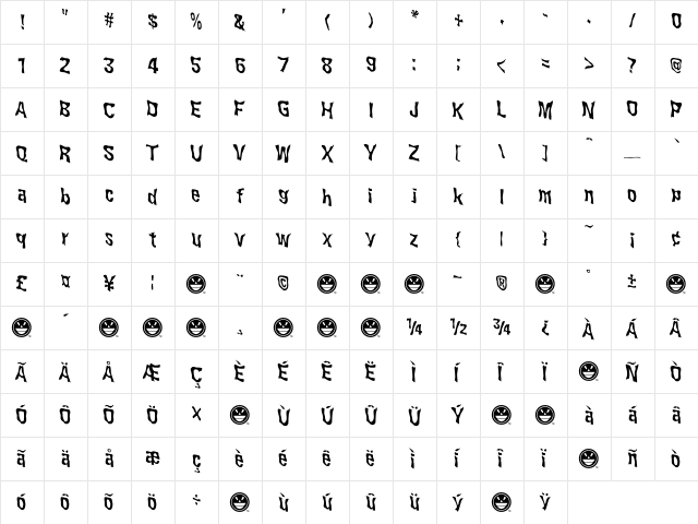 WILD2 Ghixm Normal  glyph index
