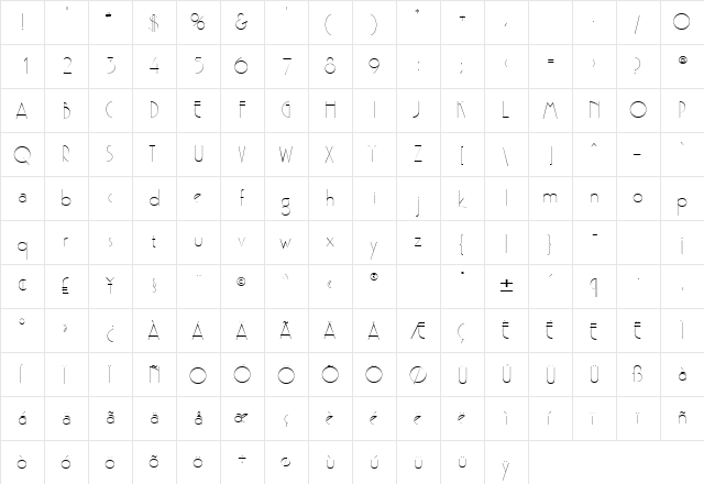 PoufLightSSK Regular  glyph index