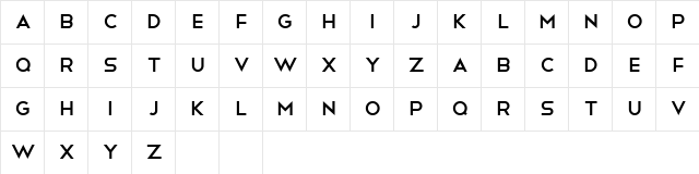 Telegrafico Regular  glyph index