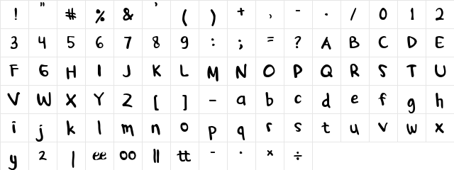 deefont Regular  glyph index