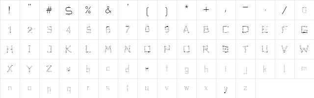Woodenhead Regular  glyph index