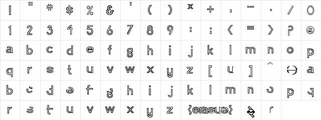 Erasure Medium  glyph index
