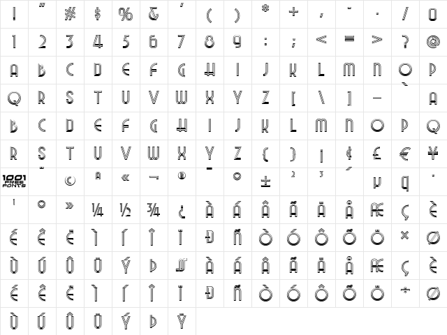 Night At The Opera NF Regular  glyph index