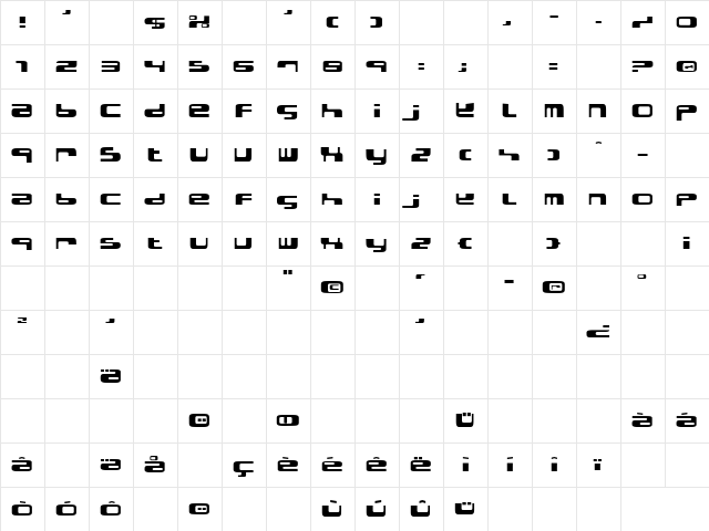 ElectrobazarRegular Regular  glyph index