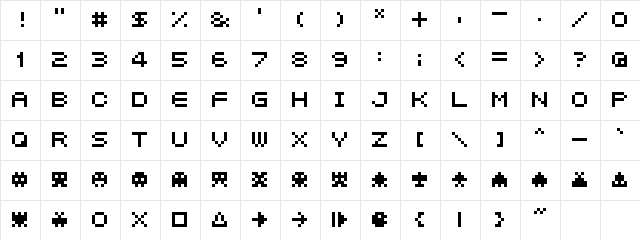 04b21 Regular  glyph index