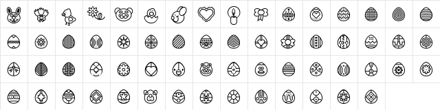 Teaster Regular  glyph index