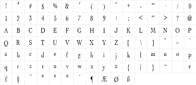 Abalone Regular  glyph index
