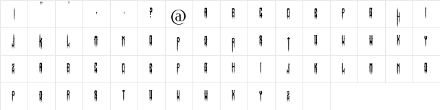 Horror Type Regular  glyph index