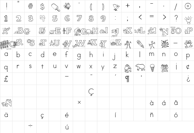 AbcPhonicsOne Regular  glyph index