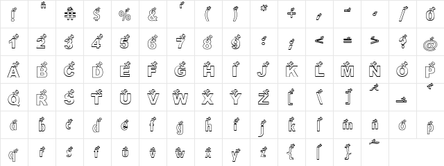 PC Thumbtack Regular  glyph index