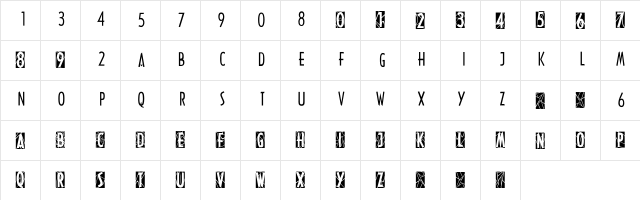 ModernStainedGlass2Tone Regular  glyph index