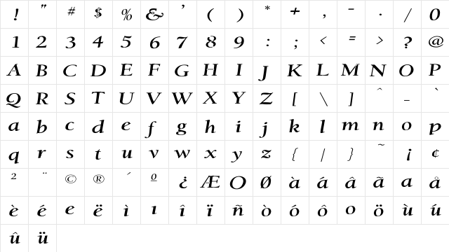 RSJacksonville Wd Regular  glyph index