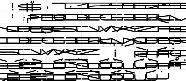 JMH Extra Wide Ultra-expanded Regular  glyph index