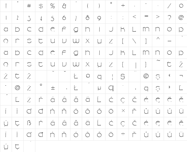 CamelliaDEE Regular  glyph index