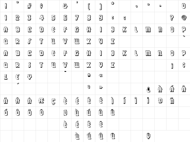 Dancing Donuts Revised Regular  glyph index